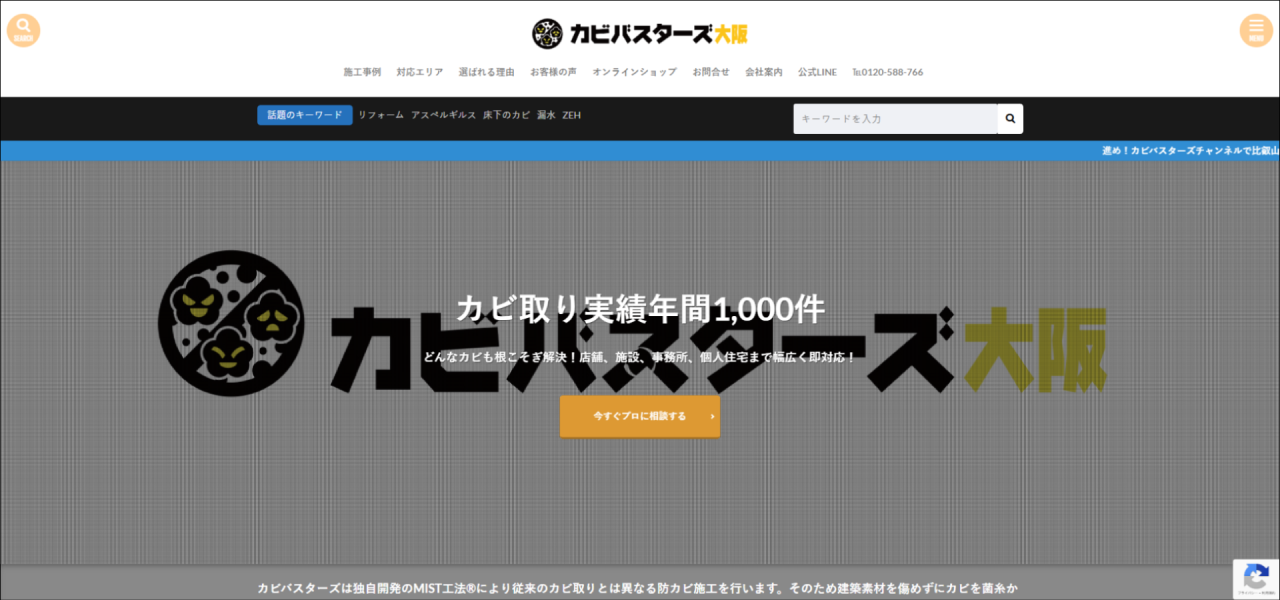 カビ取り専門店｢カビバスターズ大阪｣のURL