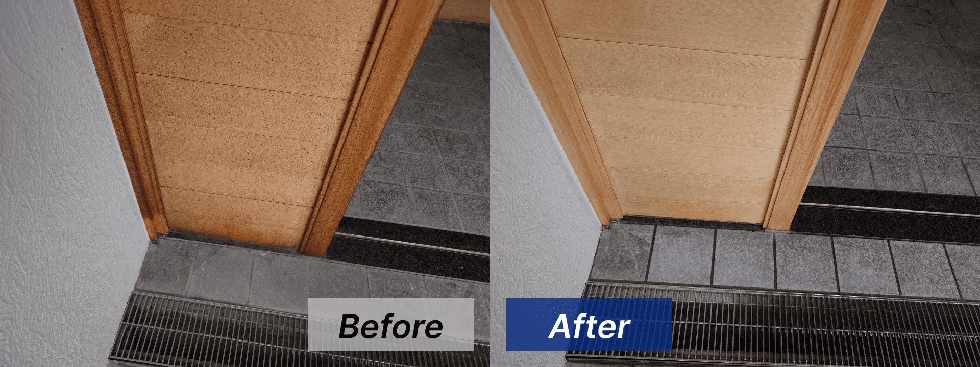 玄関扉のカビ取り