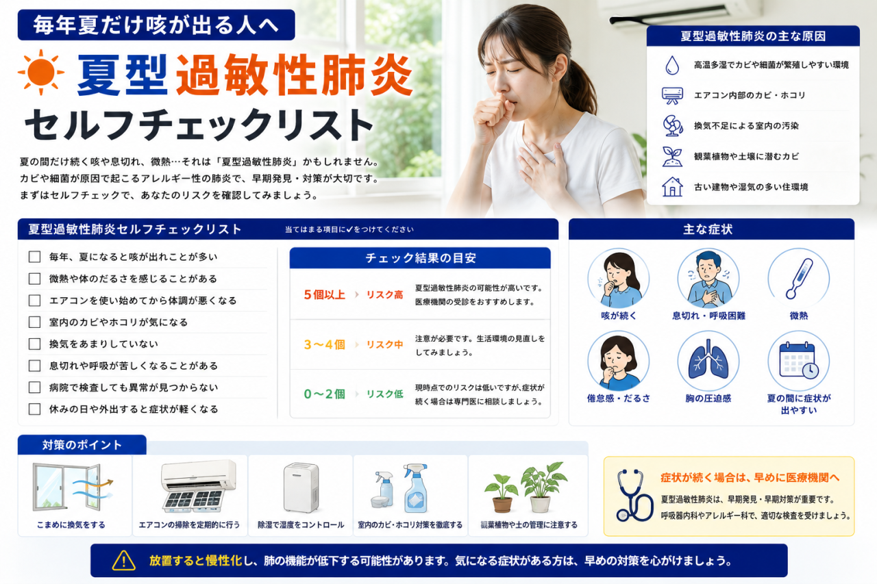 【毎年夏に咳が止まらない方へ】その夏風邪、本当の原因はカビかもしれません｜夏型過敏性肺炎とトリコスポロンを徹底解説