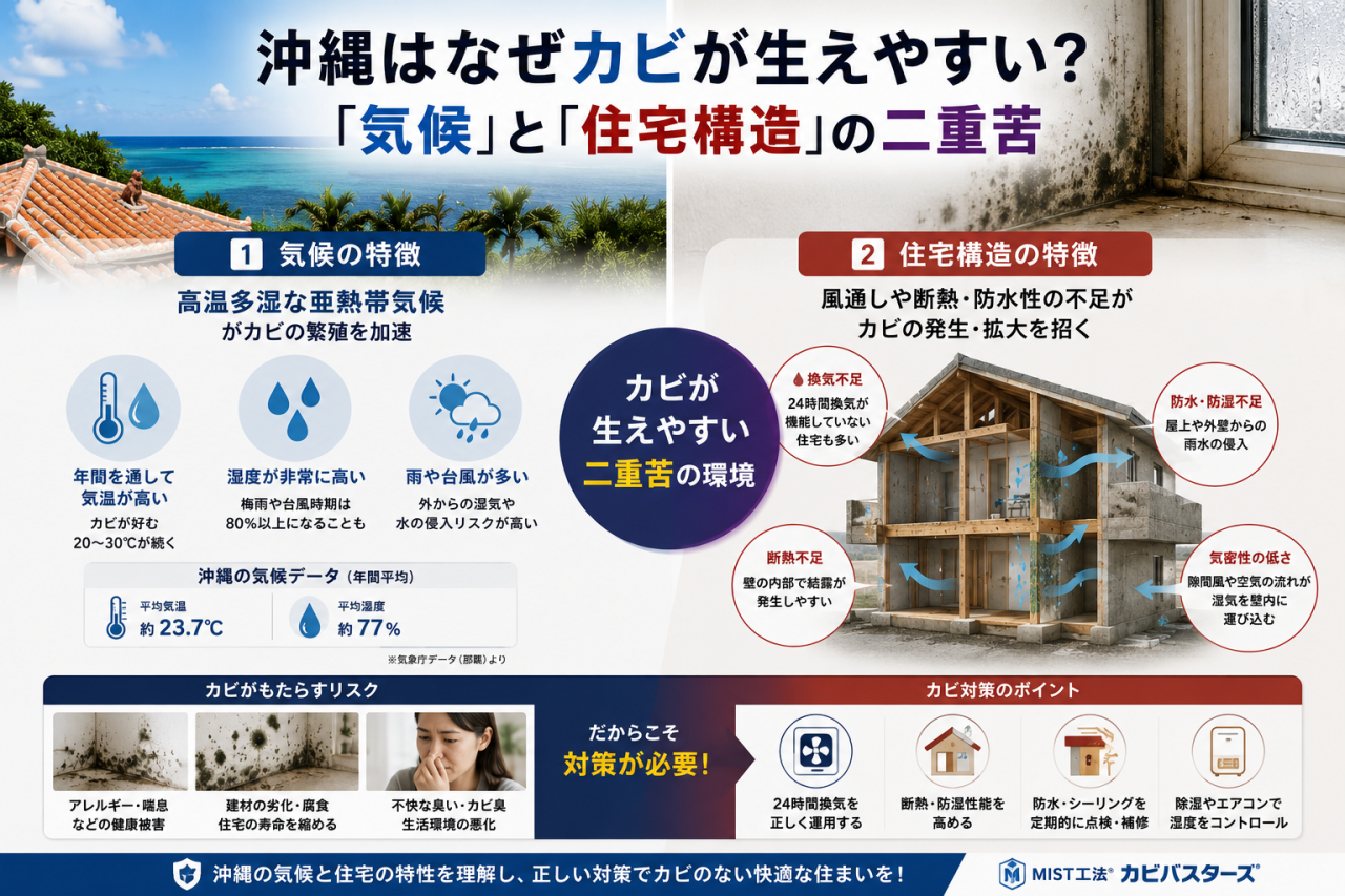 沖縄のカビが消えない本当の原因|RC造住宅の