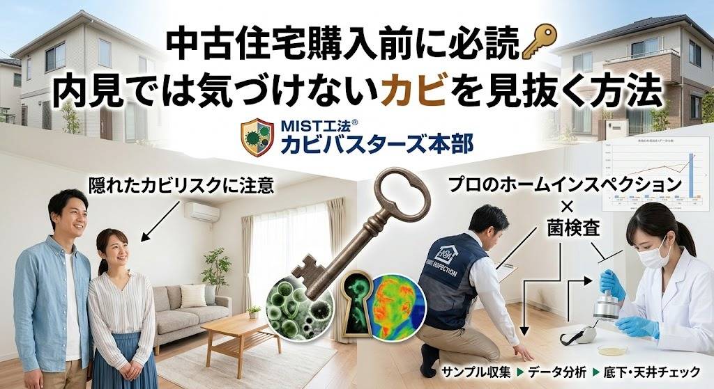 中古住宅の購入前に必読🔑 内見では気づけないカビを「ホームインスペクション×菌検査」で見抜く方法