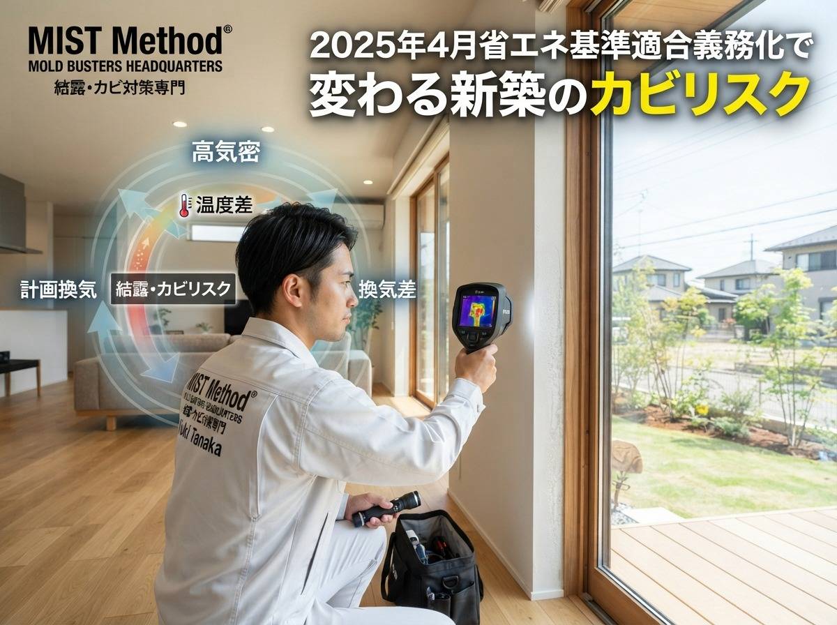 2025年4月省エネ基準適合義務化で新築のカビリスクはどう変わった?高気密住宅で失敗しない結露対策と見えない湿気の見抜き方