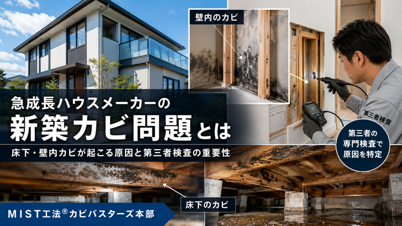 急成長ハウスメーカーの新築カビ問題とは｜床下・壁内カビが起こる原因と第三者検査の重要性
