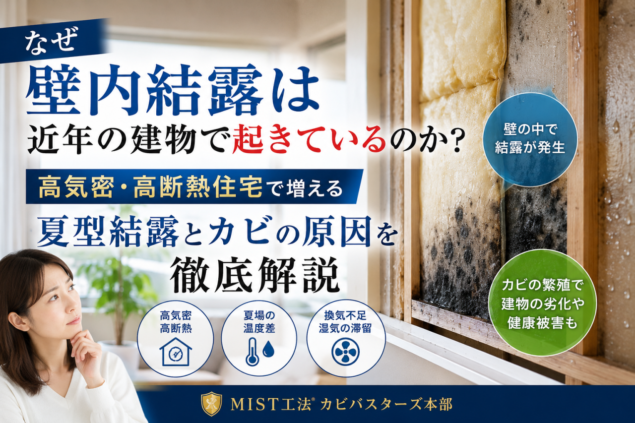 なぜ壁内結露は近年の建物で起きているのか？高気密・高断熱住宅で増える夏型結露とカビの原因を徹底解説