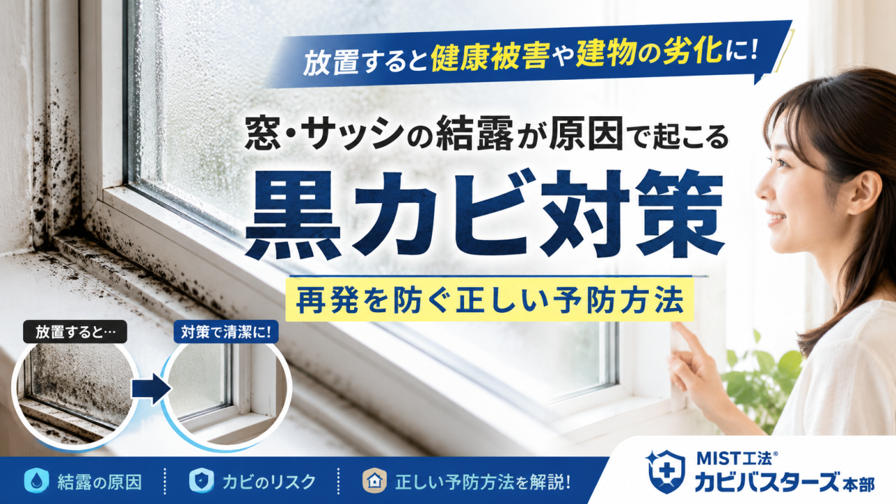 窓・サッシの結露が原因で起こる黒カビ対策｜再発を防ぐ正しい予防方法