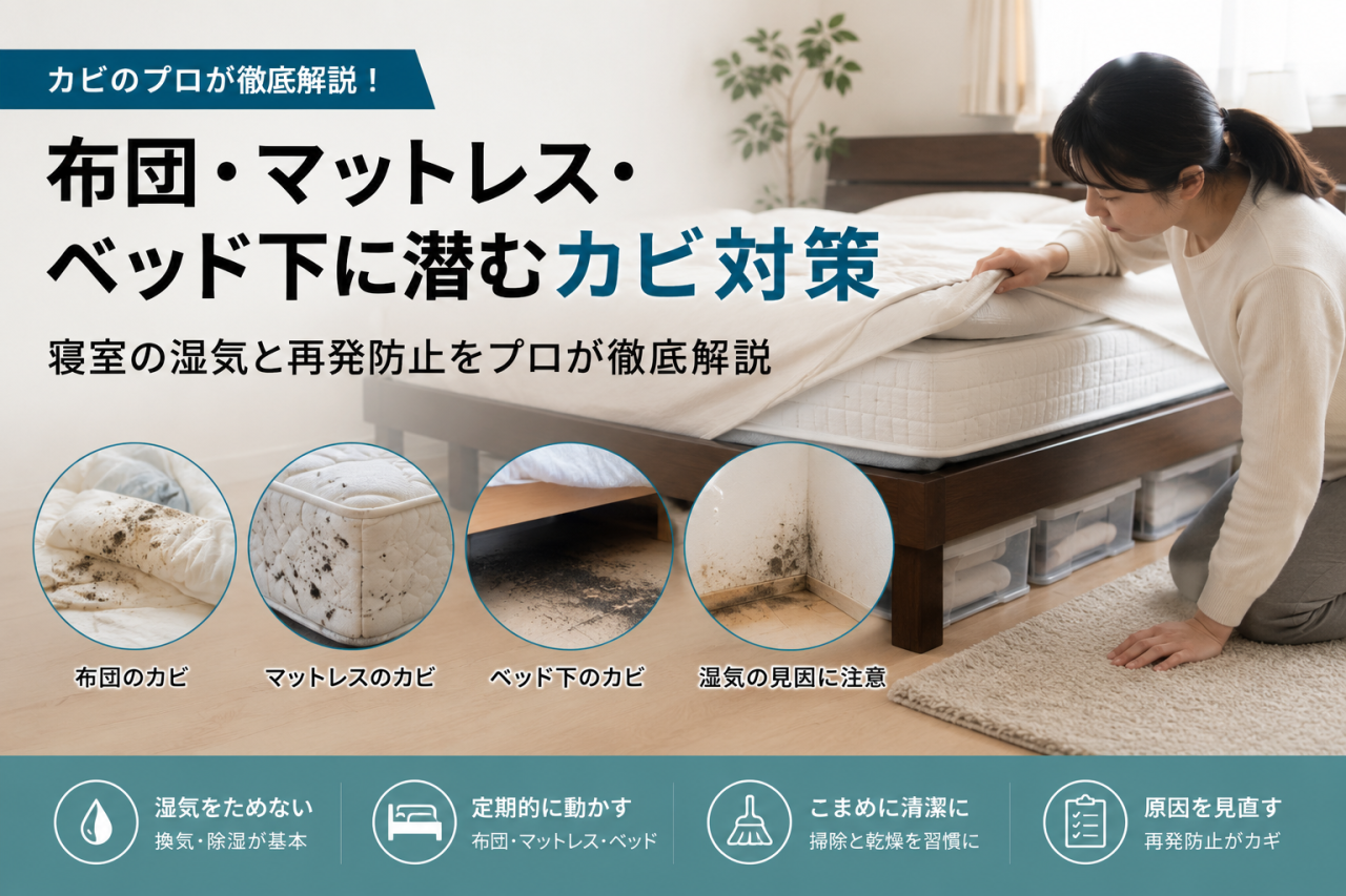 布団・マットレス・ベッド下に潜むカビ対策｜寝室の湿気と再発防止をプロが徹底解説