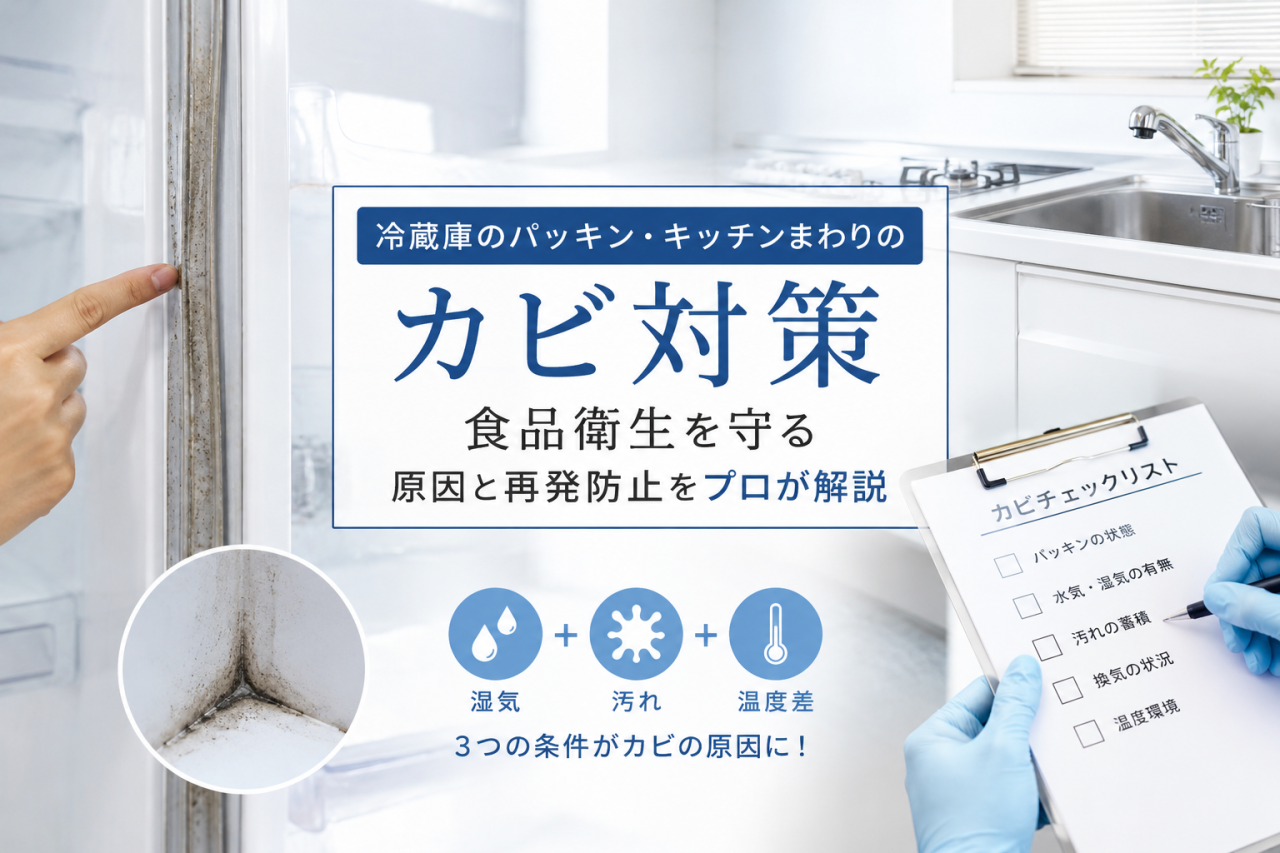 冷蔵庫のパッキン・キッチンまわりのカビ対策|食品衛生を守る原因と再発防止をプロが解説