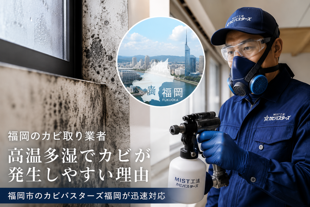 【福岡のカビ取り業者】高温多湿でカビが発生しやすい理由｜福岡市のカビバスターズ福岡が迅速対応