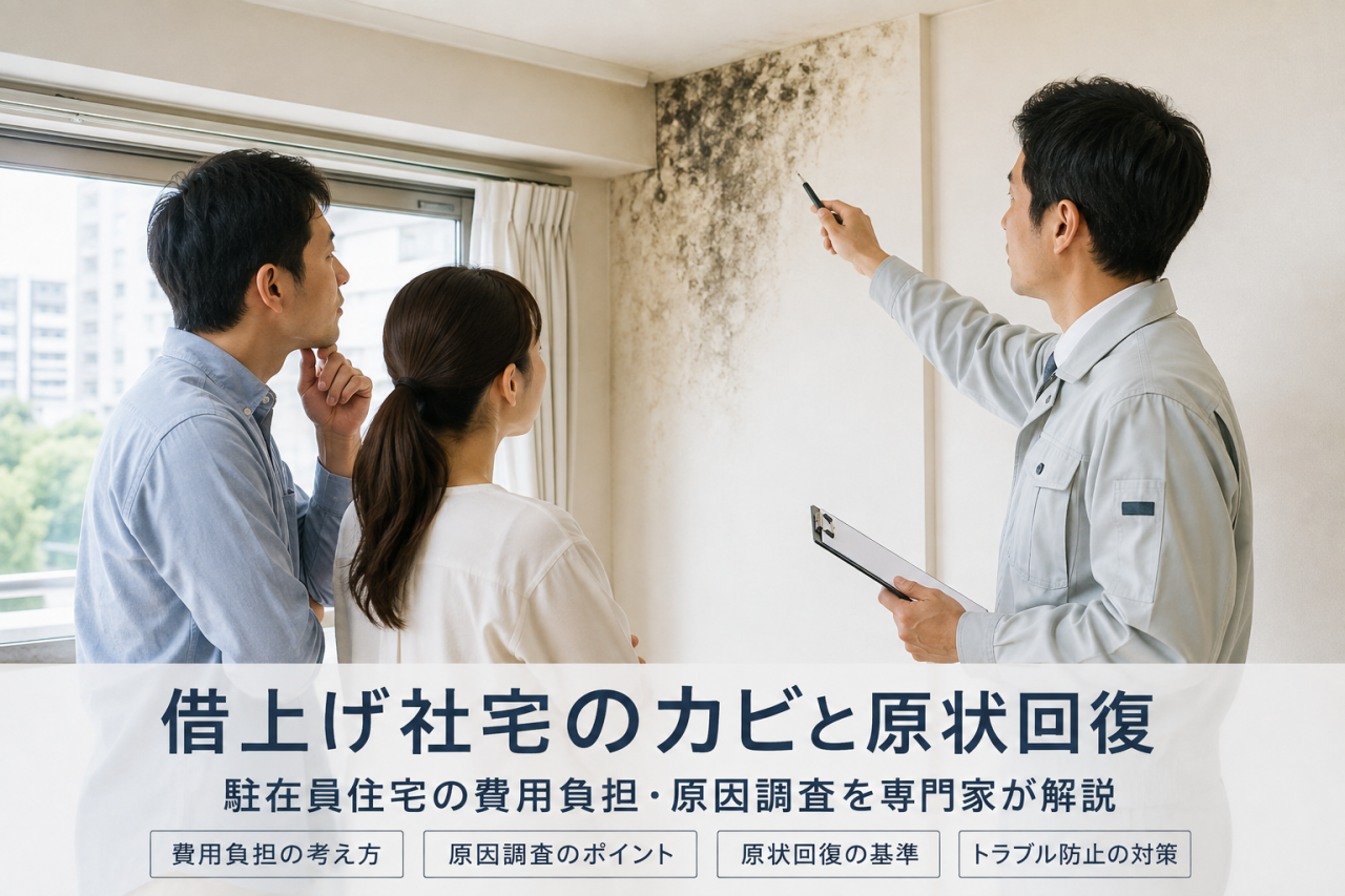 借上げ社宅のカビと原状回復|駐在員住宅の費用負担・原因調査を専門家が解説