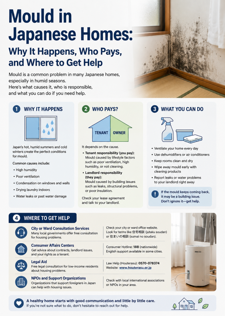 Mould in Japanese Homes: Why It Happens, Who Pays, and Where to Get Help in English