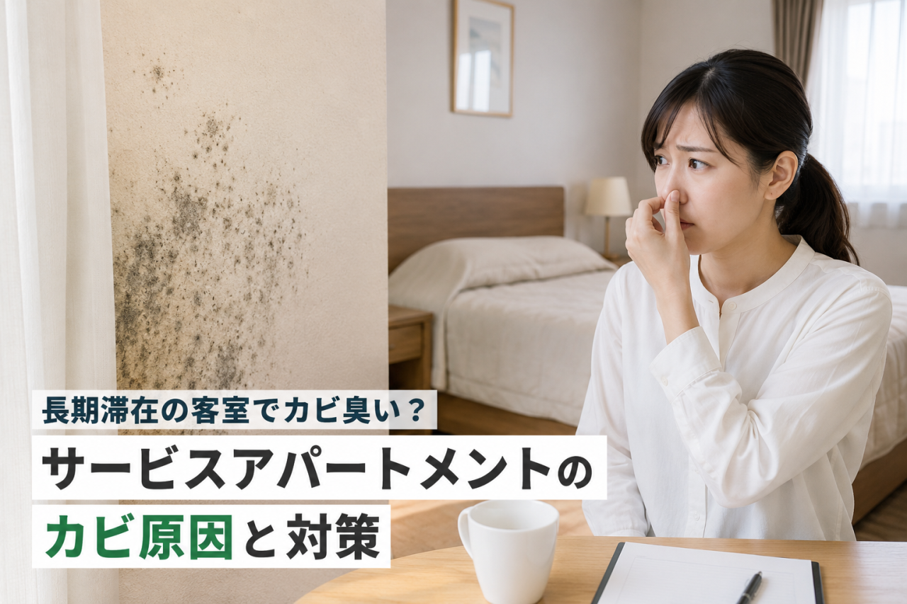 長期滞在の客室でカビ臭い?サービスアパートメントのカビ原因と対策