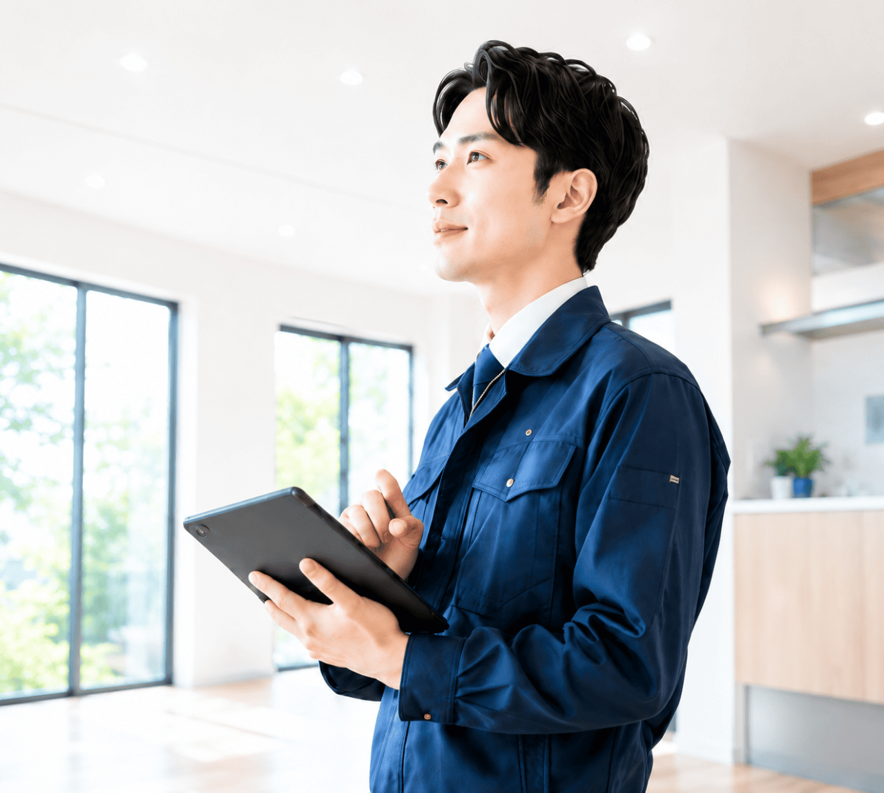 新築住宅を確認する専門スタッフ
