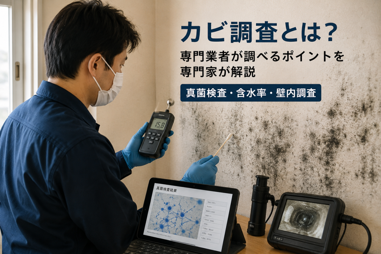 カビ調査とは？専門業者が調べるポイントと真菌検査・含水率・壁内調査を専門家が解説
