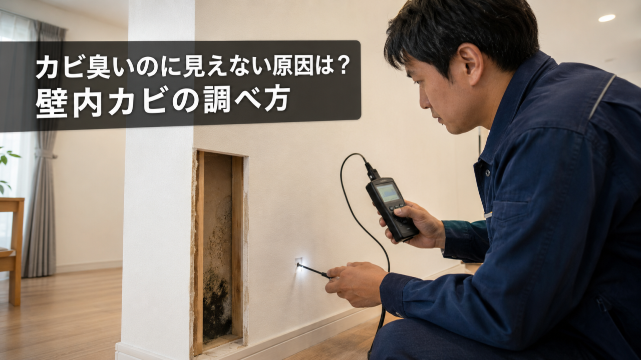 カビ臭いのに見えない原因は？壁内カビの調べ方