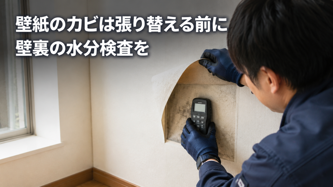 壁紙のカビは張り替える前に壁裏の水分検査を