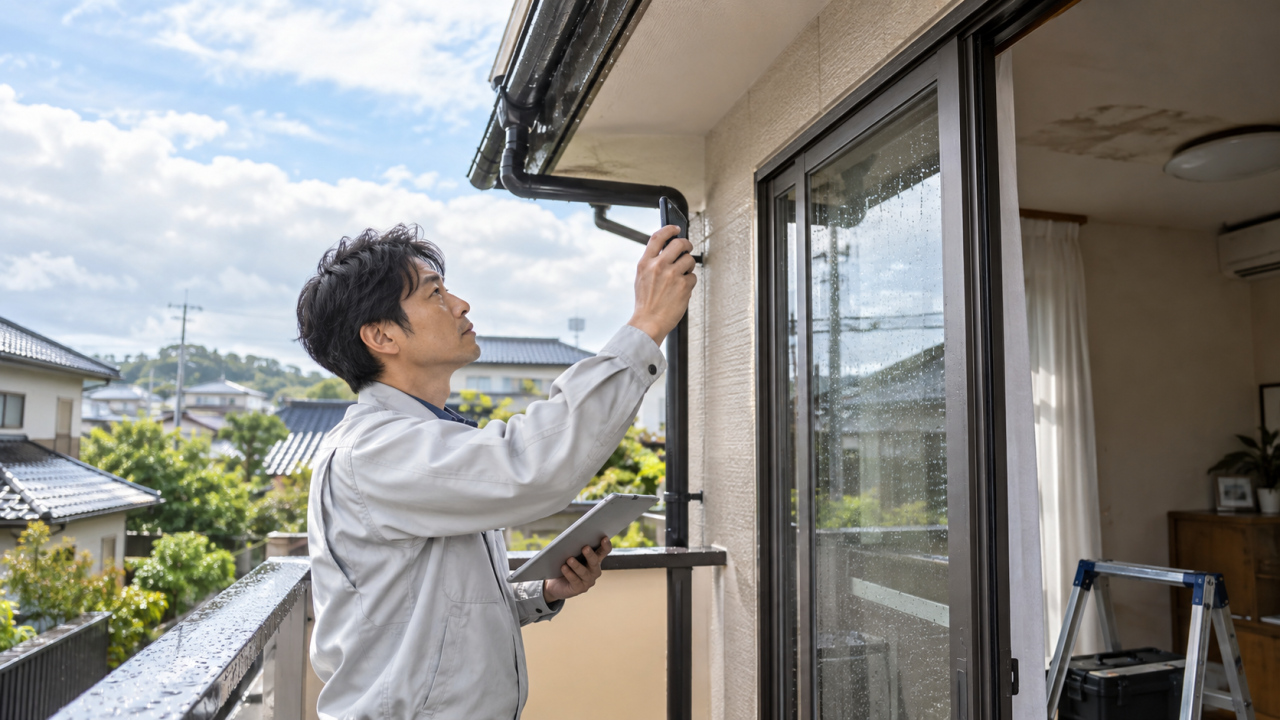 雨の前後を比較する記録の作り方を確認する様子
