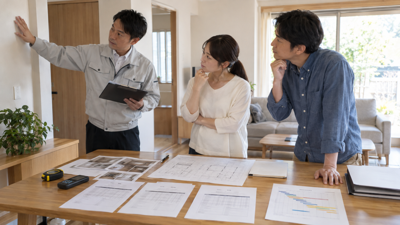 見積もりを同じ条件で比較する方法を確認する様子
