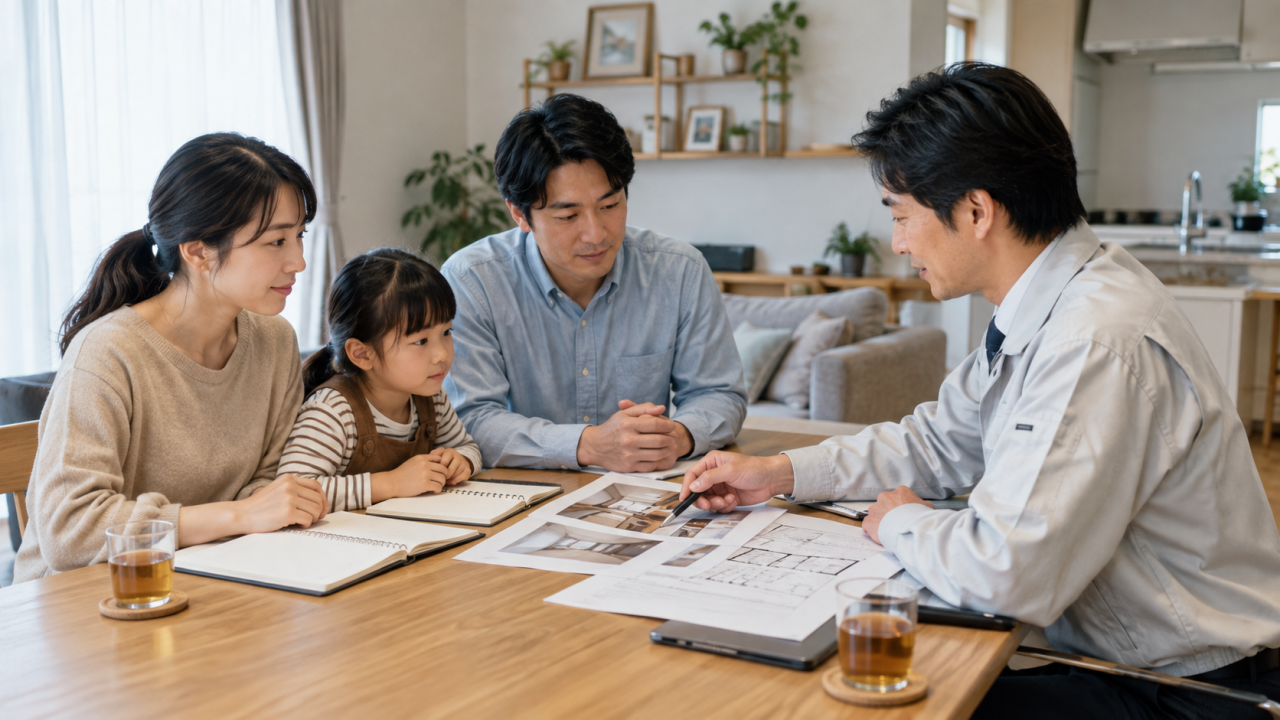 健康記録と住環境写真を分けて相談する家族