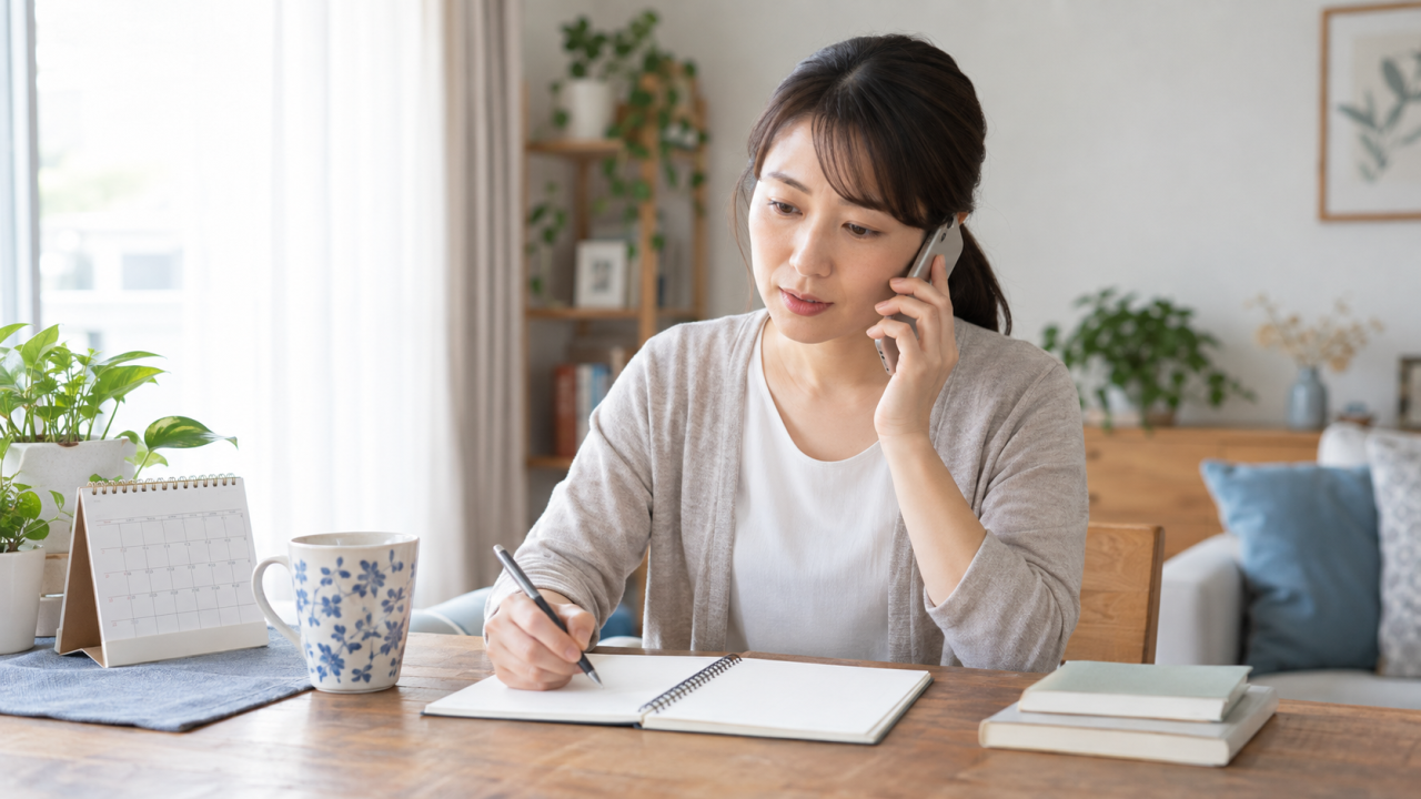 体調の経過を記録しながら相談する住民