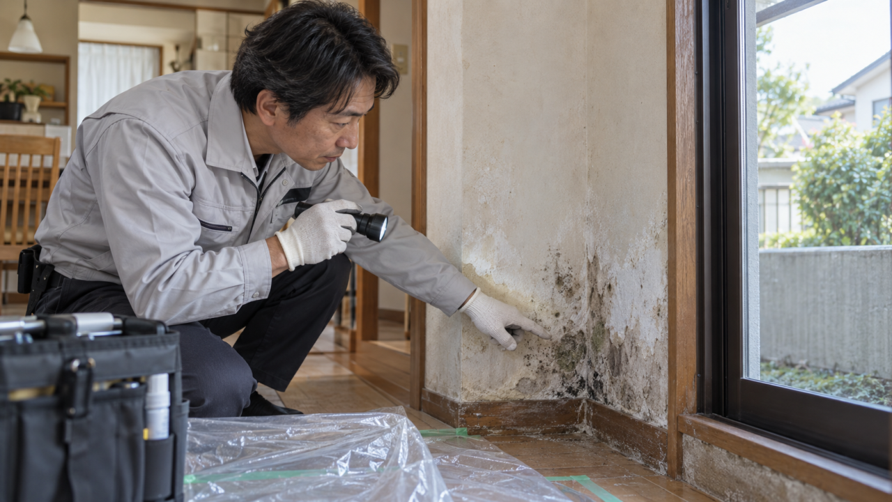 白い汚れをカビと断定しない確認