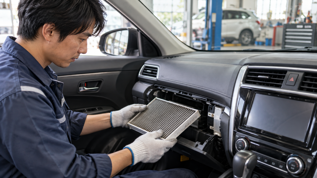 カーエアコンの臭いと設備点検