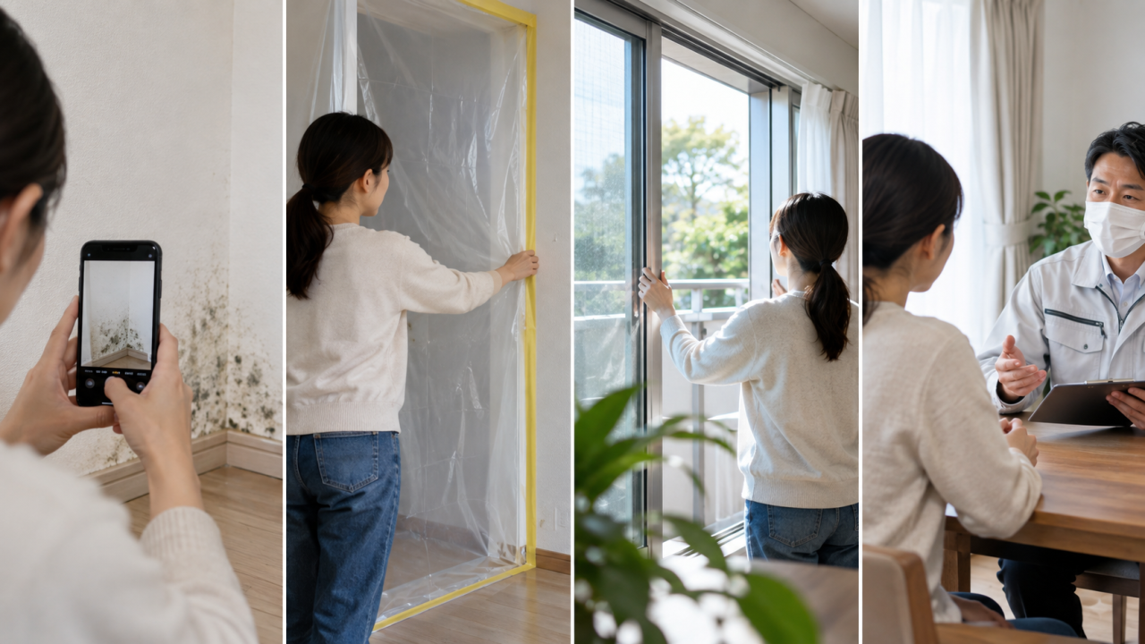 黄色カビを見つけたときの正しい対応フロー


└ 見つけたらどうする？やるべきこととやってはいけないこと