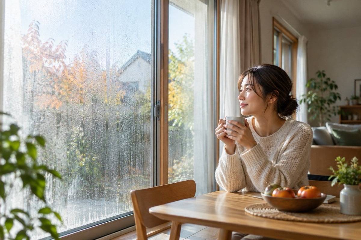 朝晩の寒暖差で窓・壁が結露｜秋から始めるカビ予防