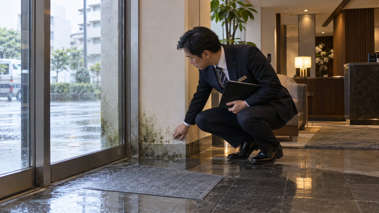 ビジネスホテルのエントランスのカビ問題を徹底解説～MIST工法®カビバスターズが伝授する対策とは？～