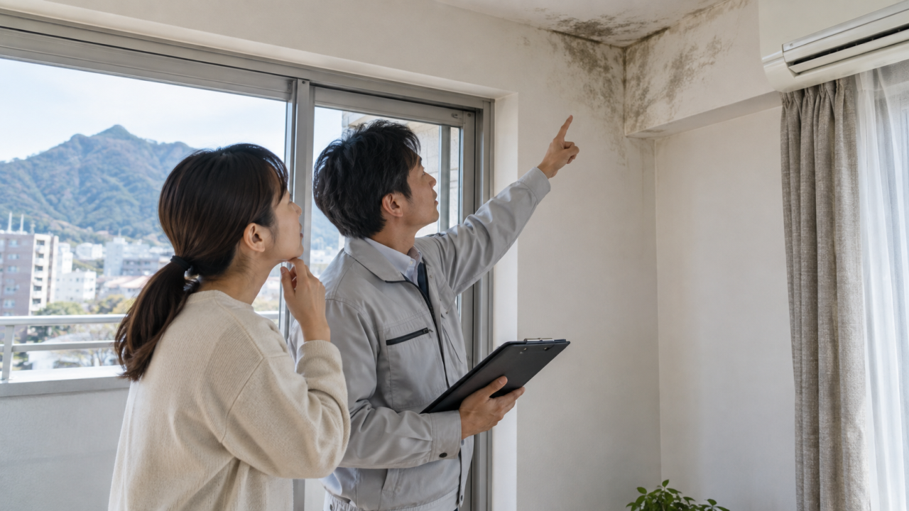 岐阜のマンションのカビ取り｜相談と施工前の確認