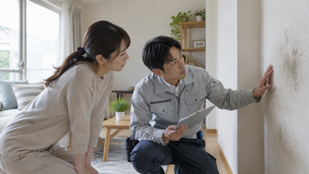 壁紙の黒ずみが落ちない｜カビ取り後の確認と補修の目安