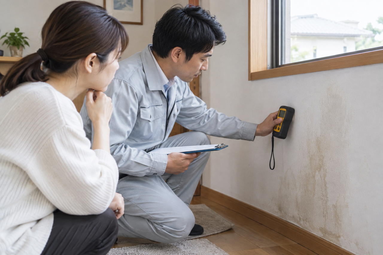 布用消臭スプレーとカビ取り用品を別々に示した室内ケア用品