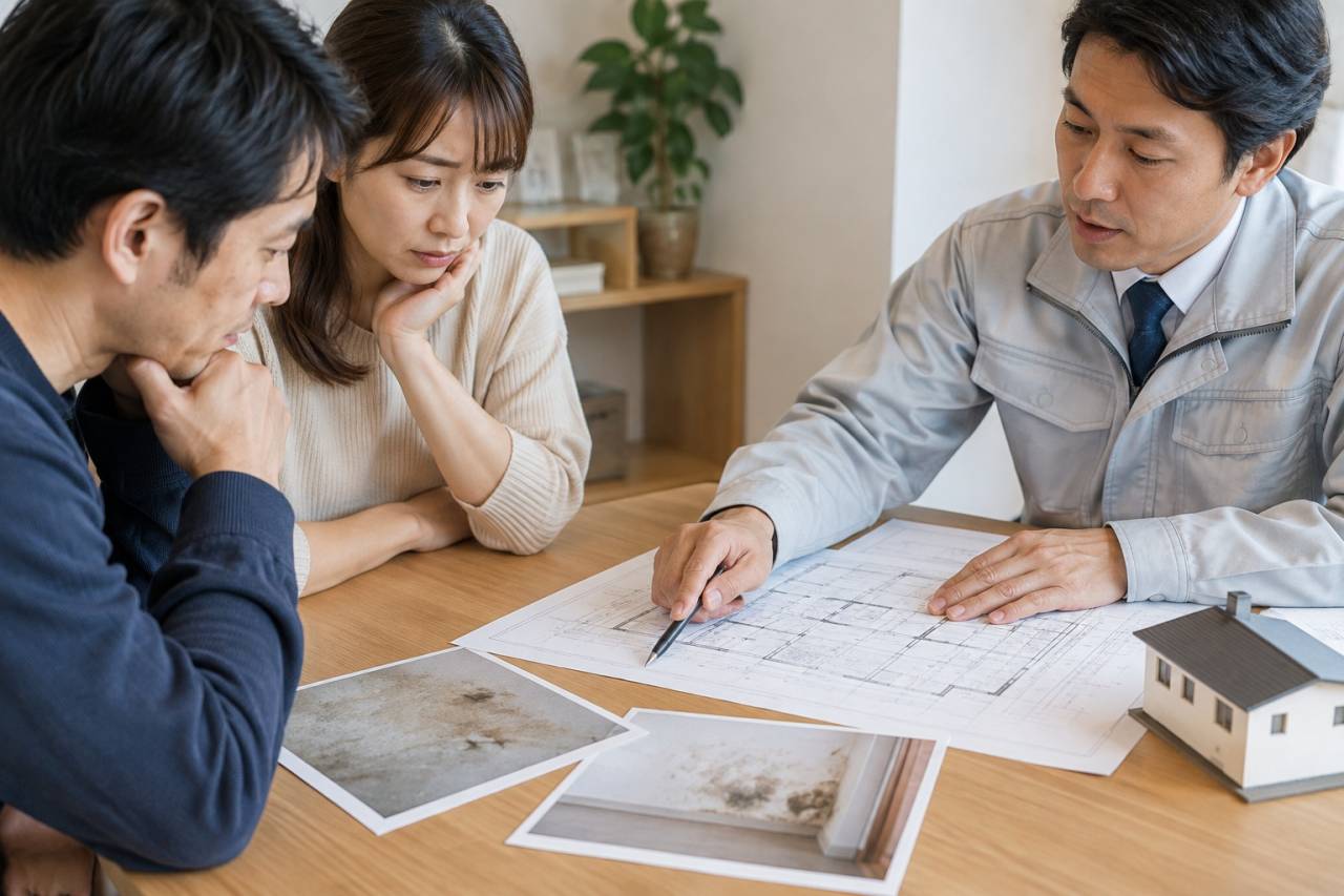 補修、除カビ、乾燥、復旧の範囲を分けて相談します。