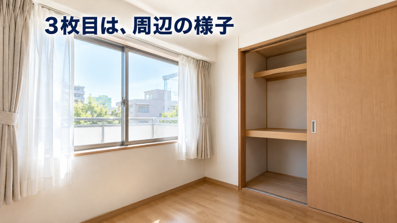 窓と収納の位置関係を写した周辺環境のイメージ