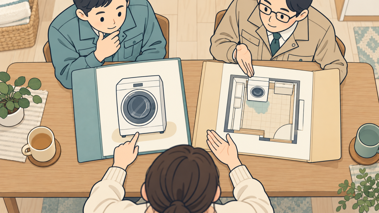設備修理の情報と建物の情報を分けるイラスト