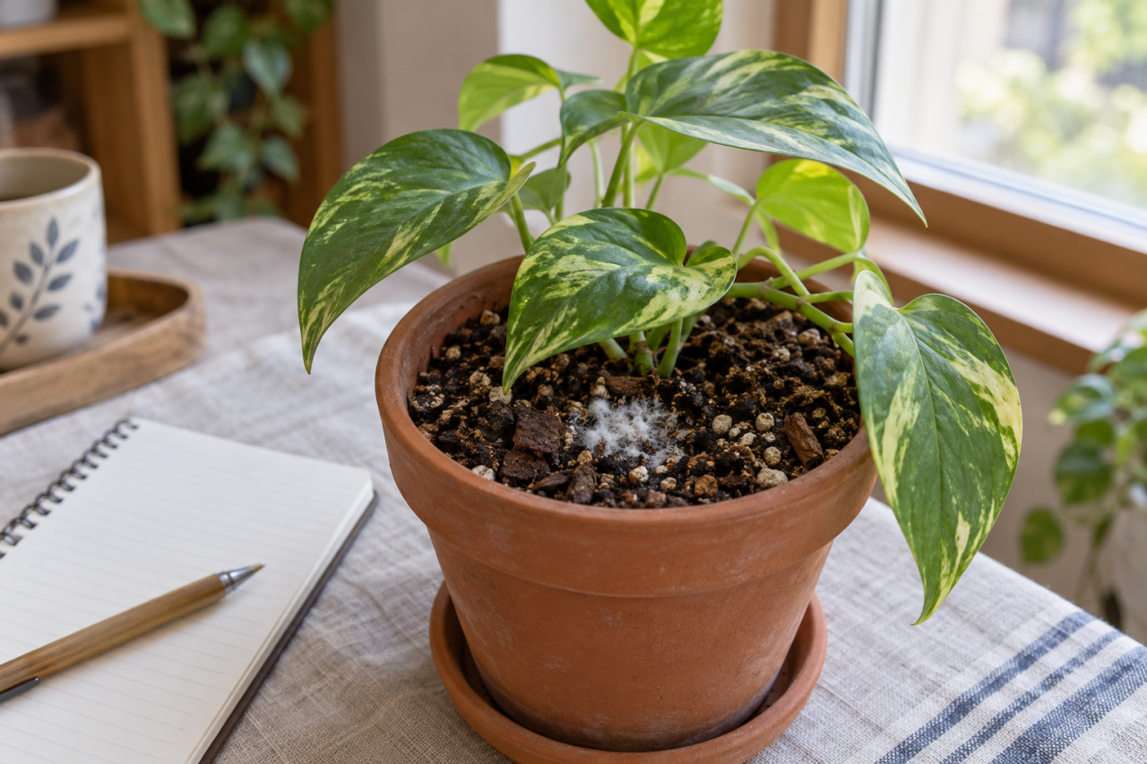 観葉植物の土にカビが生えたら｜取り方と再発を防ぐ管理