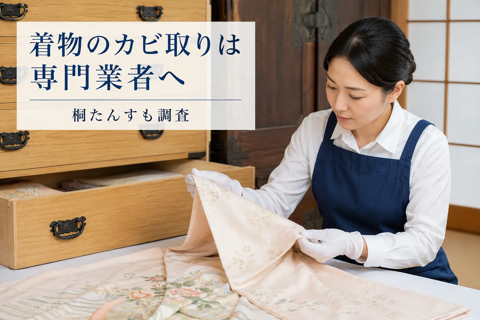 着物のカビ取りは専門業者へ｜桐たんすも調査
