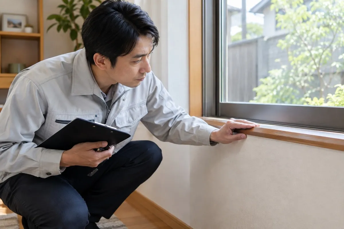 水分と周辺範囲を再点検する専門担当者